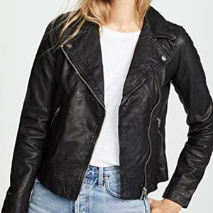 Madewell Washed Leather Motorcycle Jacket: New